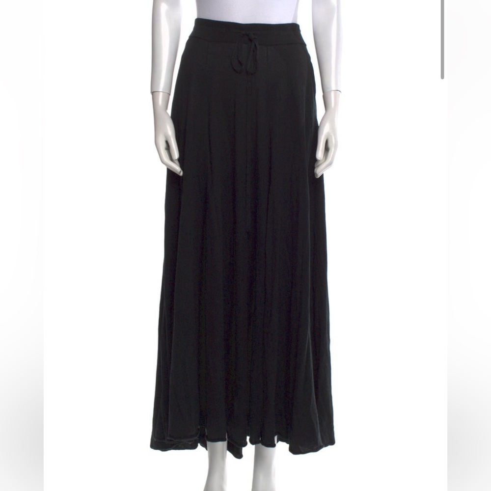 Lingua Franca Cashmere Silk Elegant Black Maxi Skirt